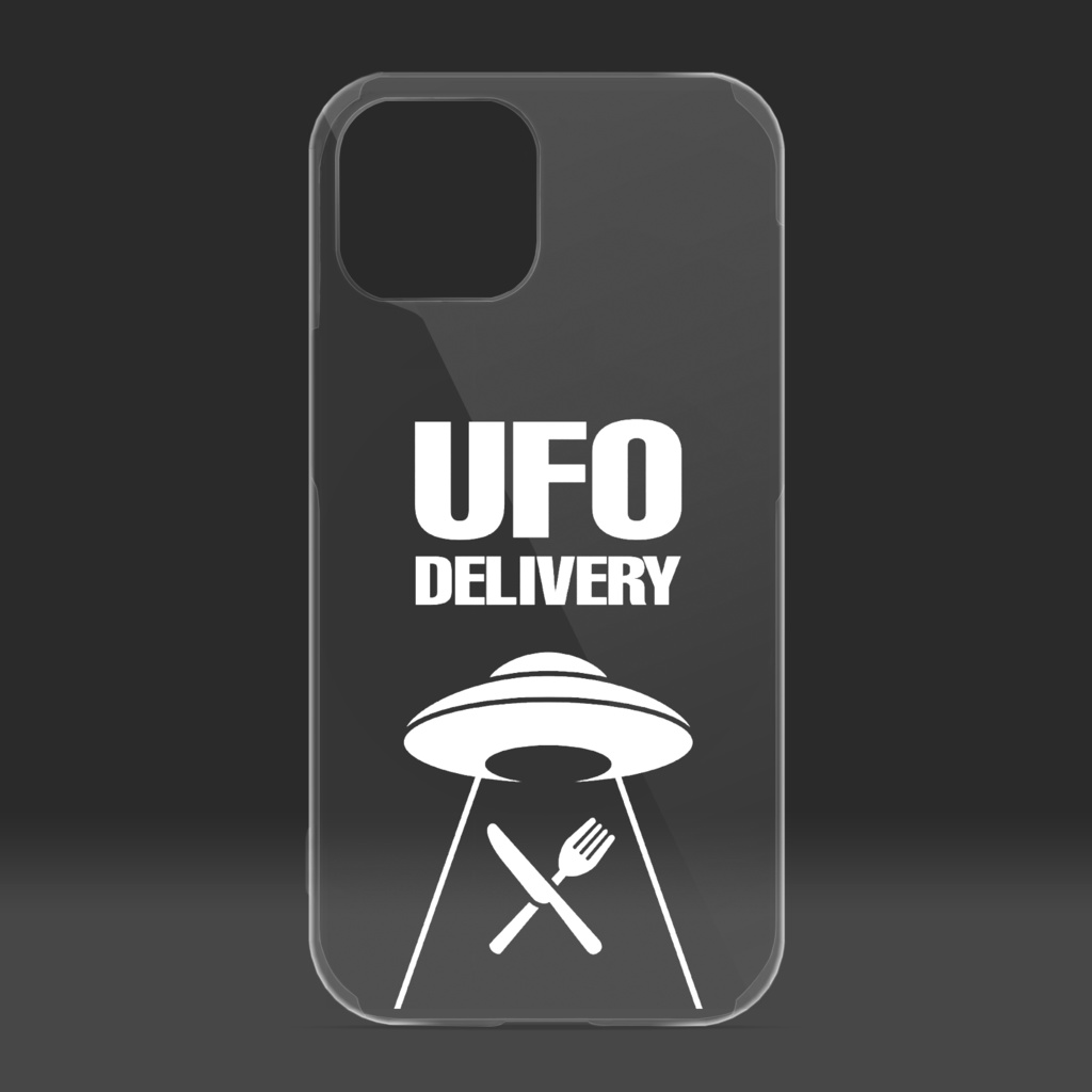 UFOデリバリー クリアiPhoneケース(暗色用)