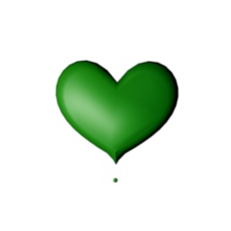 【商用利用OK！】跳ねる！！緑ハート💚（雫が落ちるループGIF・透過）