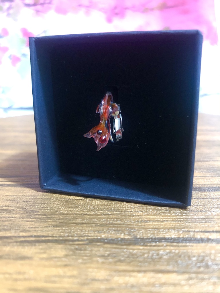 【金魚掬いシリーズ】(赤)...A【片耳イヤリング】