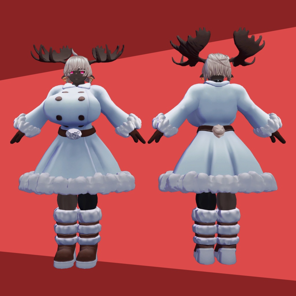 【衣装&武器モデル】バイキングコート&雪崩裂きの大斧アバランティア