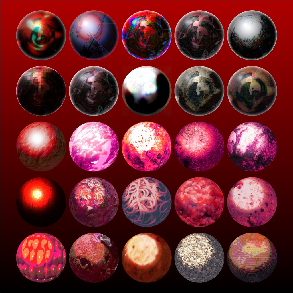 【商用利用可/無料版有】ダークなMatCap/50種