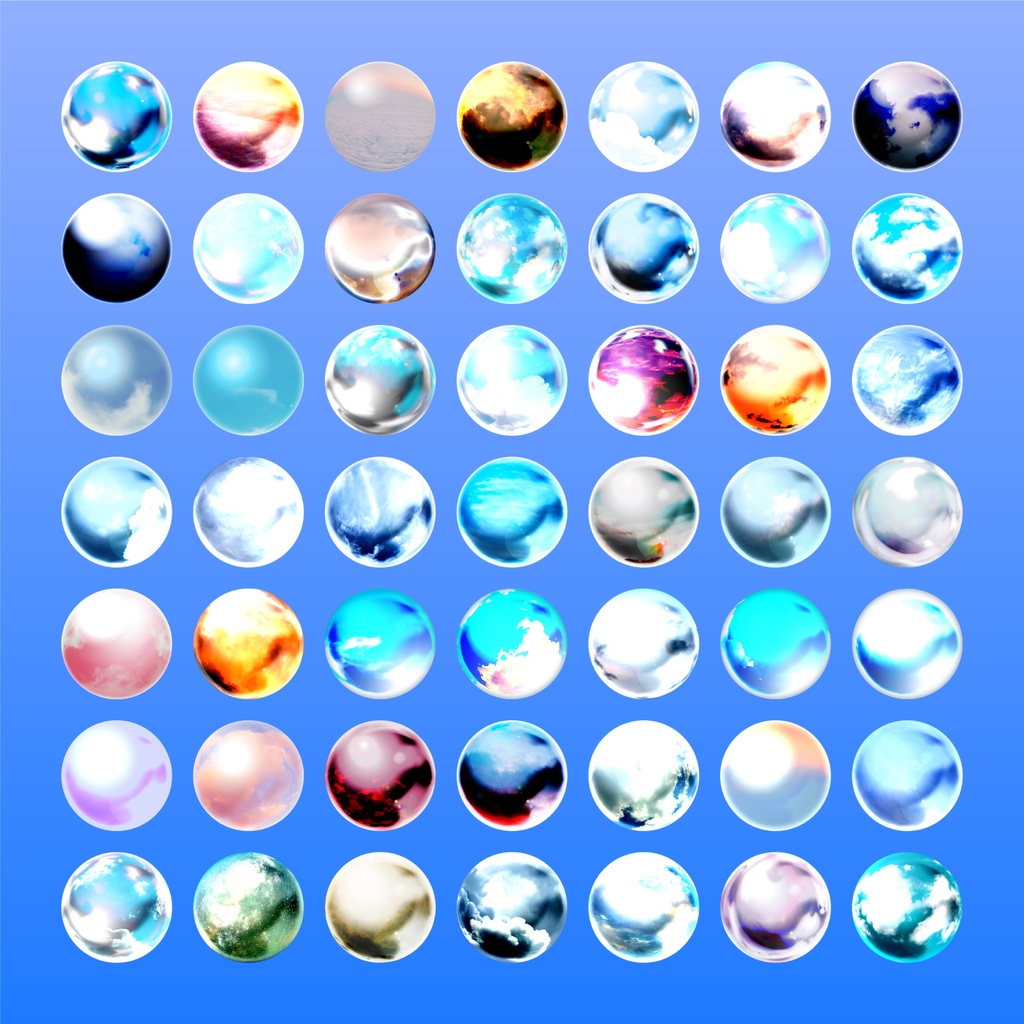 【商用利用可/無料版有】☁️空MatCapパック☁️150種