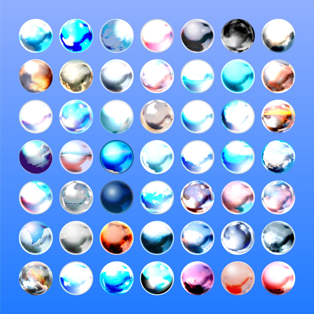 【商用利用可/無料版有】☁️空MatCapパック☁️150種