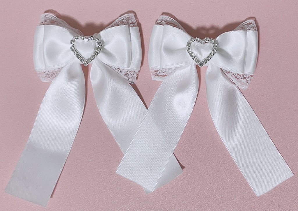 リボンヘアクリップ ホワイト 量産型 地雷