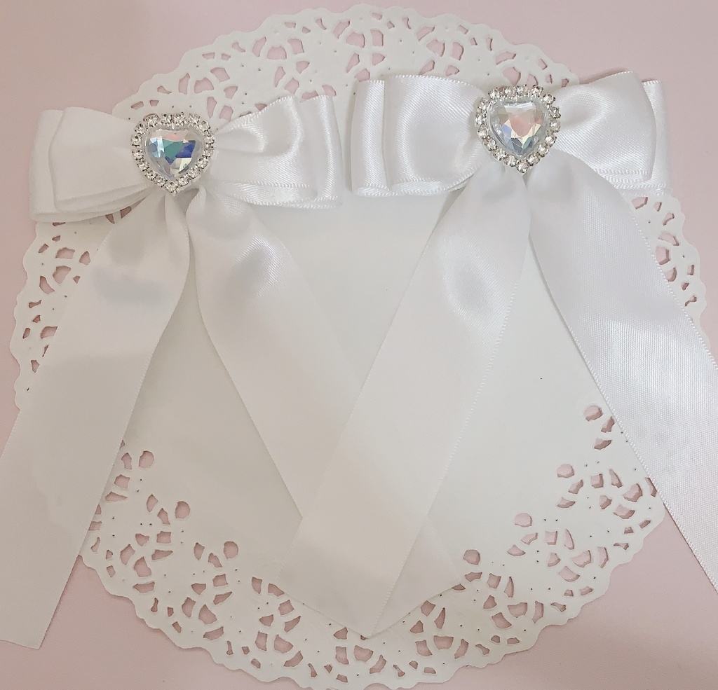 リボン ヘアクリップ ホワイト