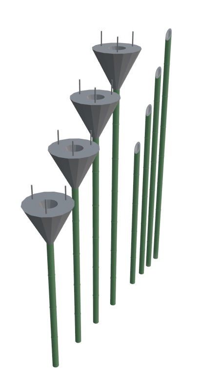 【武器3Dモデル】ローポリ竹槍&刺突爆雷 各4サイズ