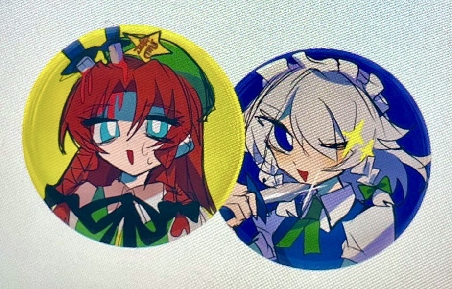 秋季例大祭11 咲夜&美鈴　缶バッチ