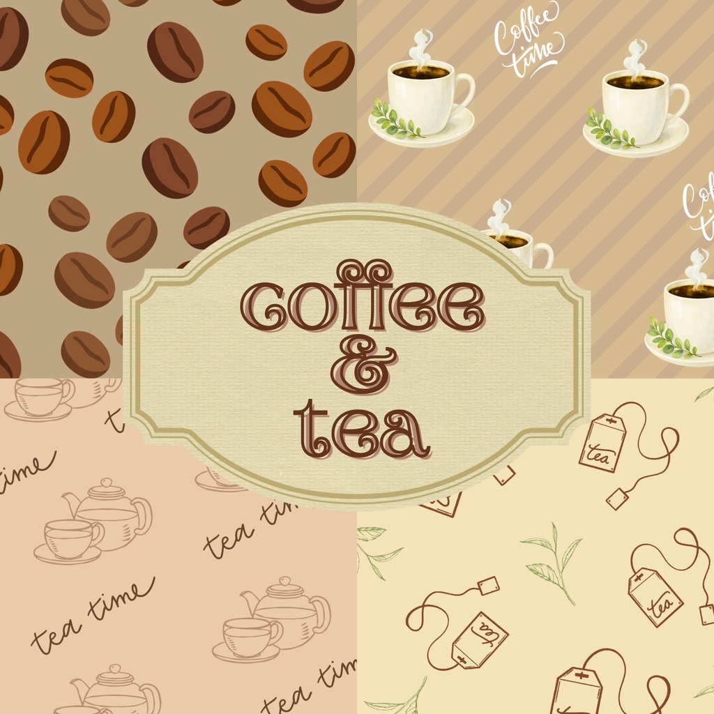 coffee &tea ☕️ デジタルペーパー　4set