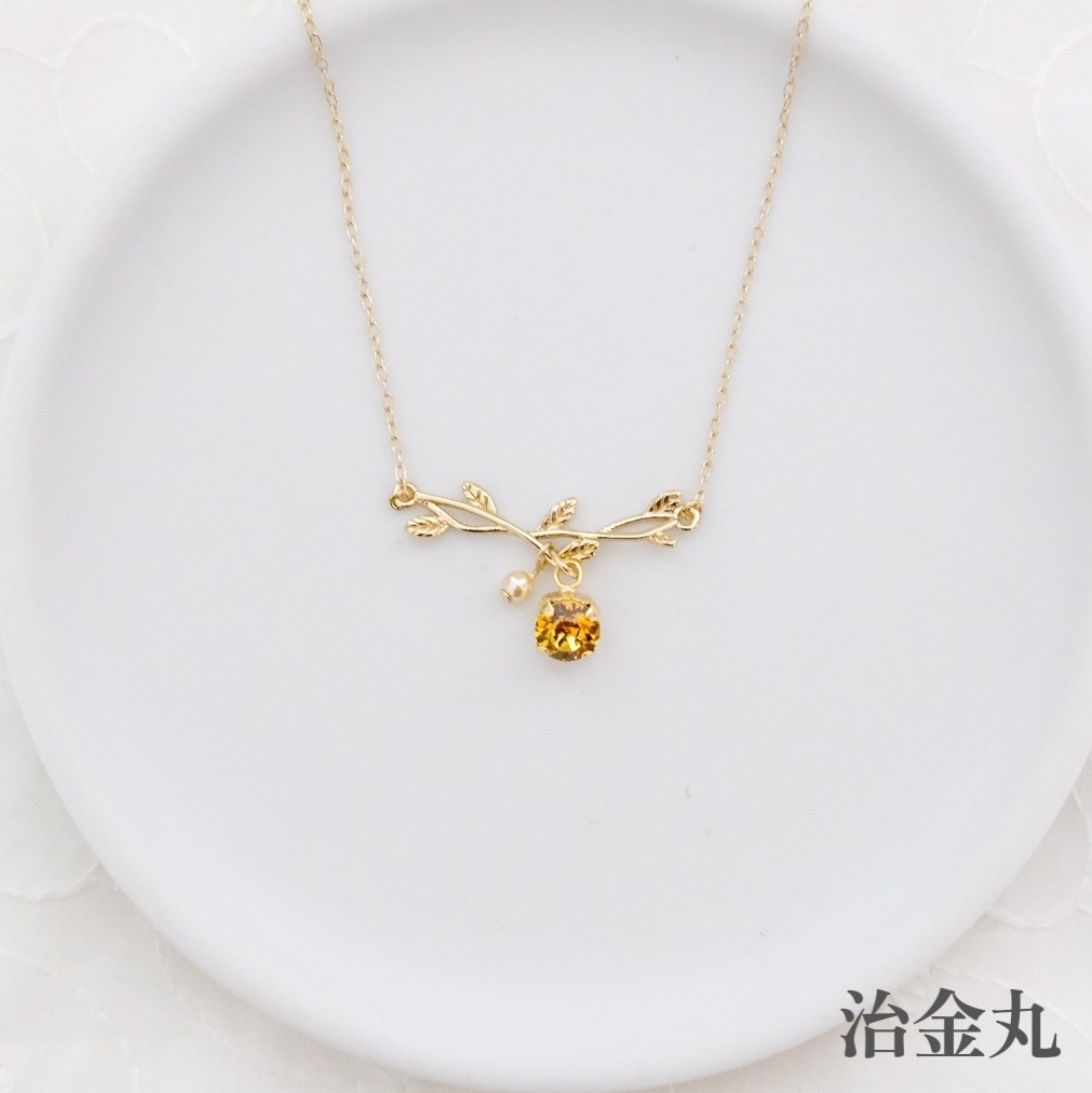 刀剣乱舞イメージ 小枝とクリスタルガラスのネックレス