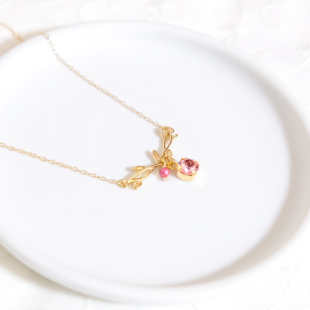 刀剣乱舞イメージ 小枝とクリスタルガラスのネックレス