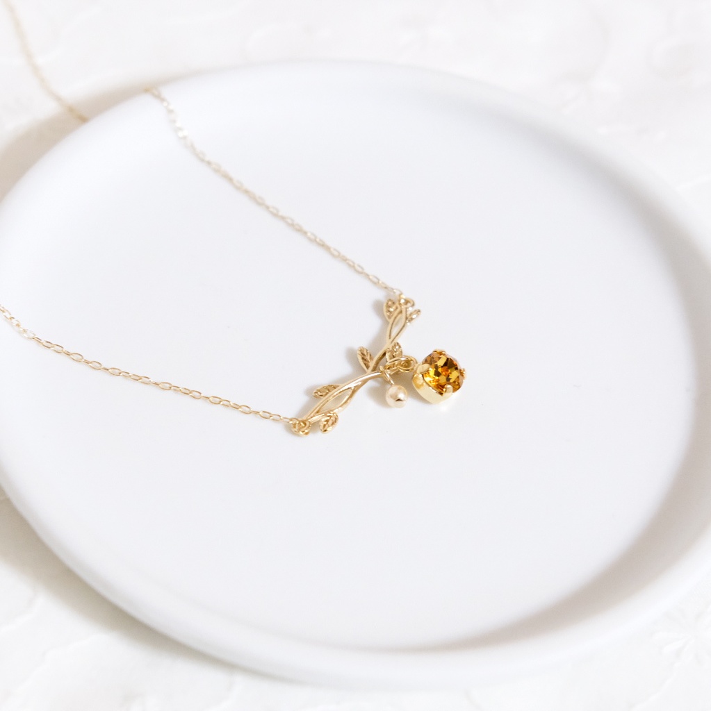 刀剣乱舞イメージ 小枝とクリスタルガラスのネックレス