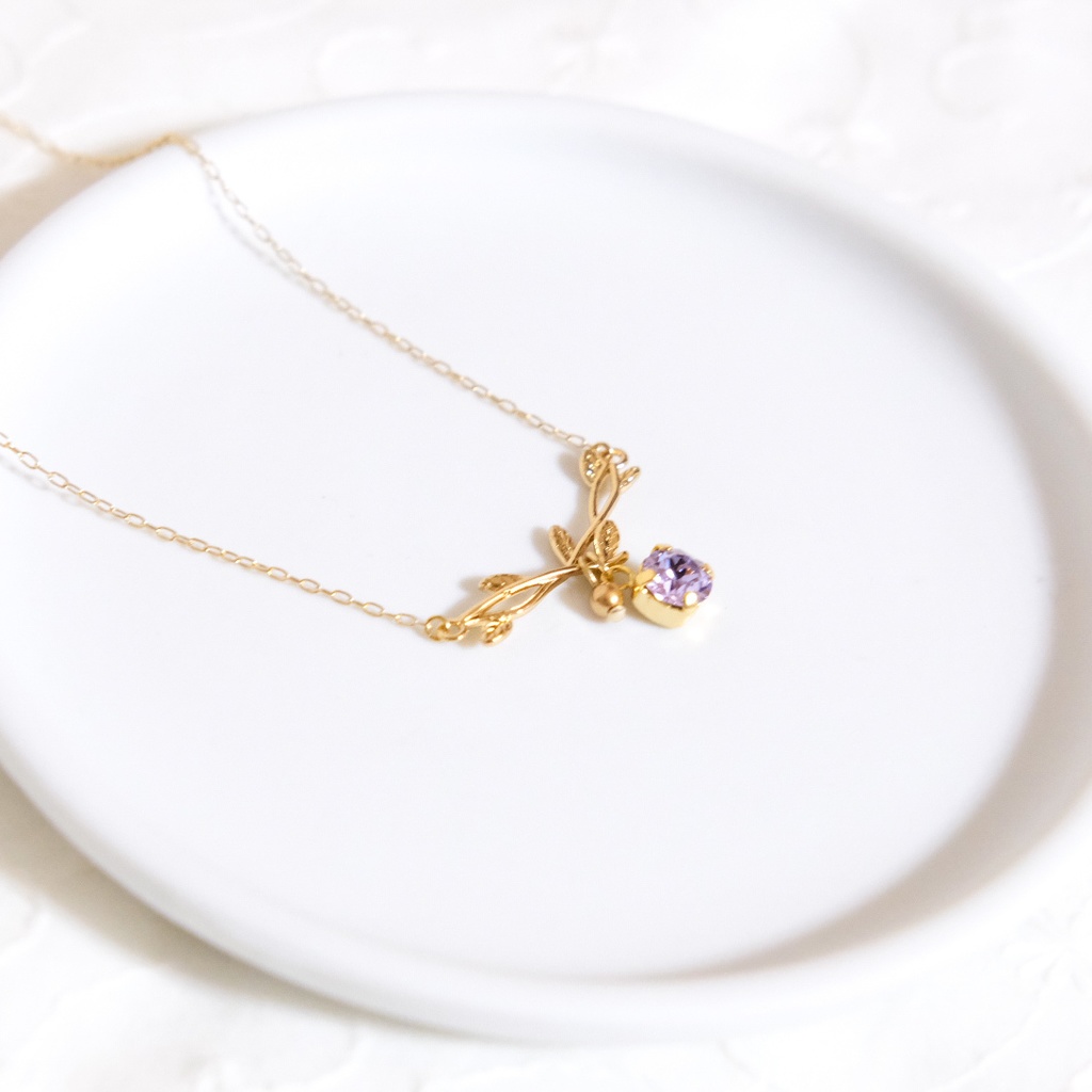 刀剣乱舞イメージ 小枝とクリスタルガラスのネックレス