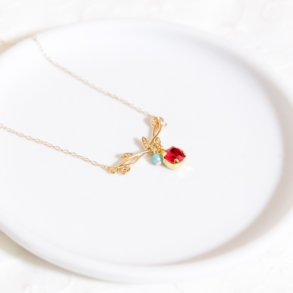 刀剣乱舞イメージ 小枝とクリスタルガラスのネックレス