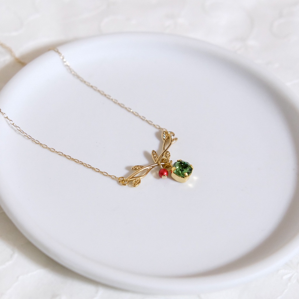 刀剣乱舞イメージ 小枝とクリスタルガラスのネックレス