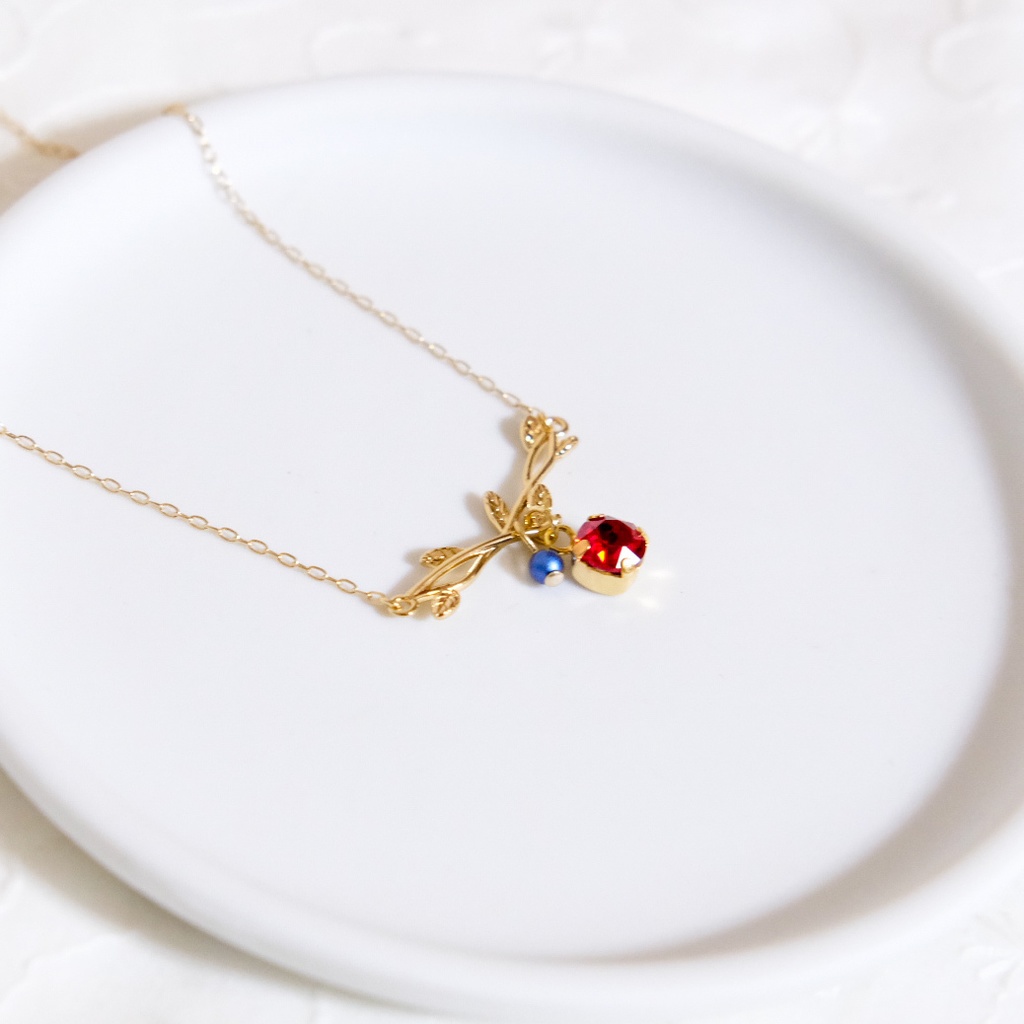 刀剣乱舞イメージ 小枝とクリスタルガラスのネックレス