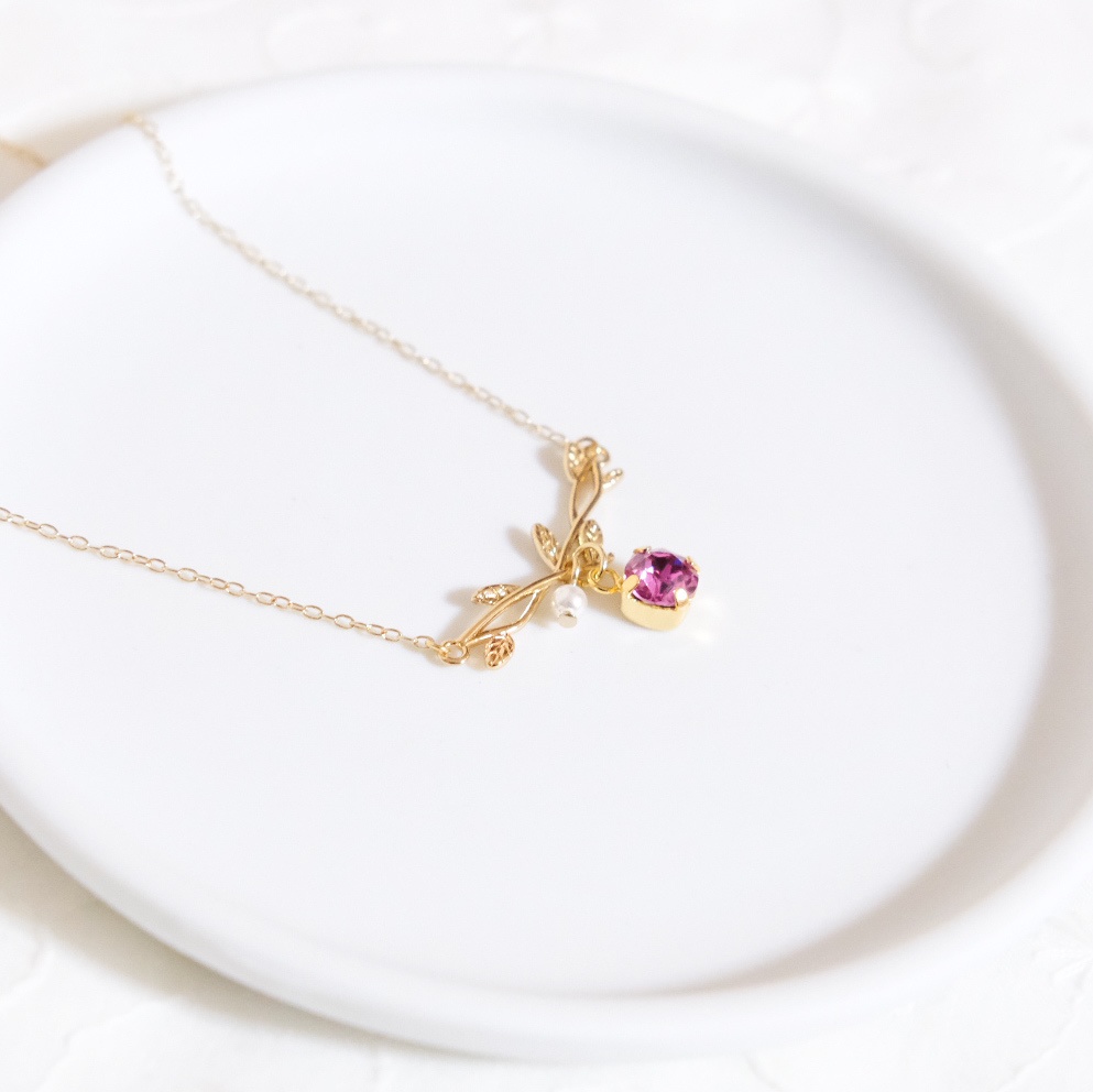 刀剣乱舞イメージ 小枝とクリスタルガラスのネックレス