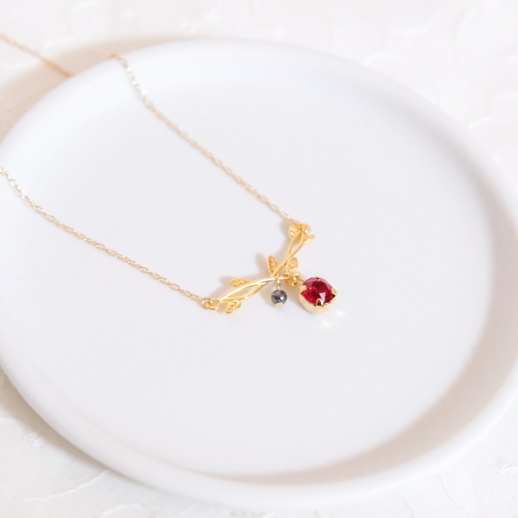 刀剣乱舞イメージ 小枝とクリスタルガラスのネックレス