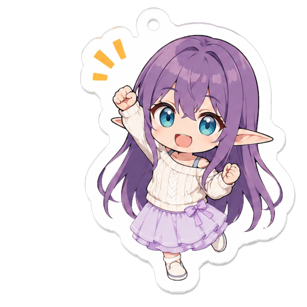うちの子エルフのアクリルキーホルダー《ファイティン》