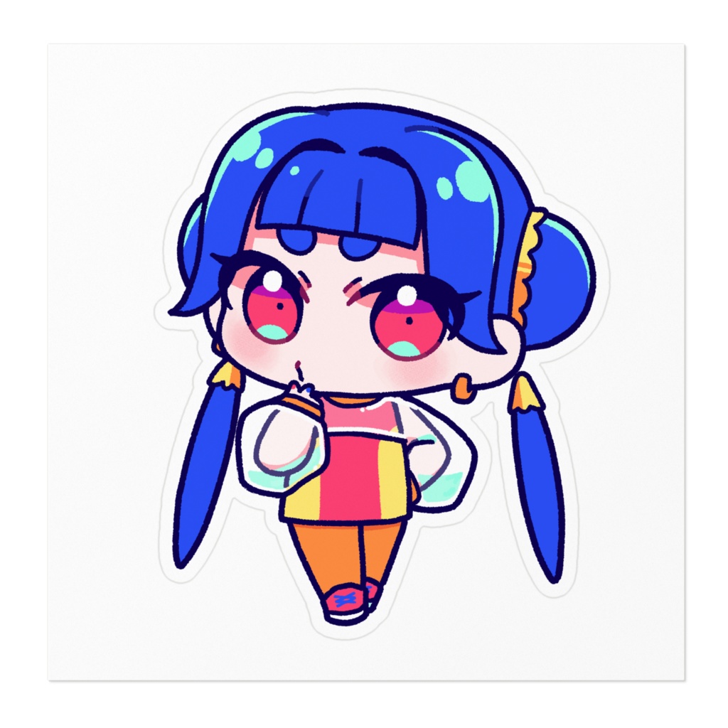 レトロネオンガール レイ ステッカー