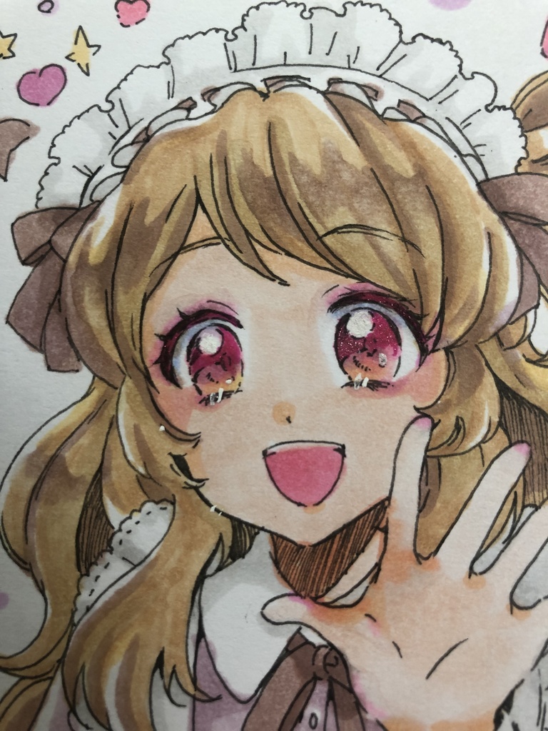 アイカツ あかりメイド服 手描き色紙 - blackcandy - BOOTH