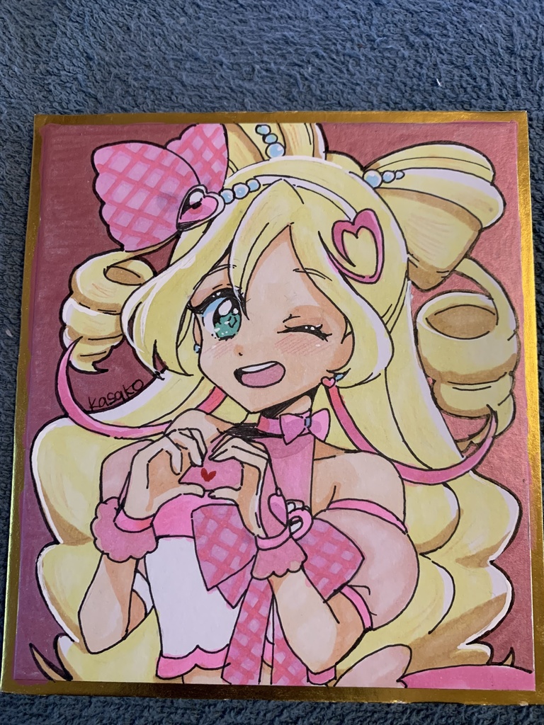 キュアアイドル　手描き色紙