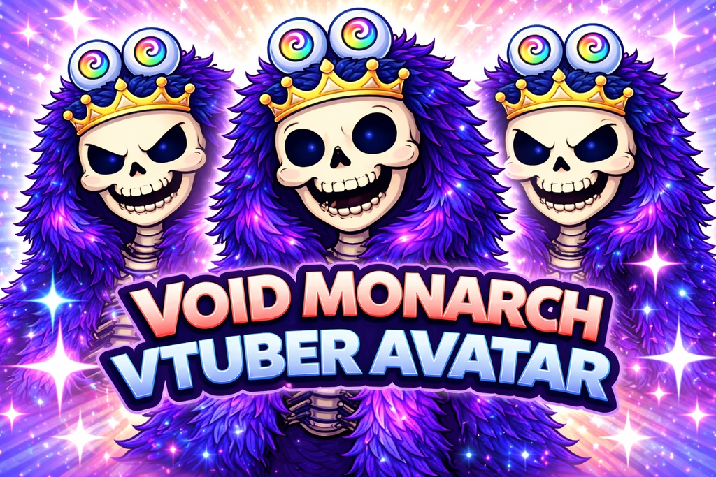 Void Monarch PNG VTuber Avatar + 3 Expressions Pack