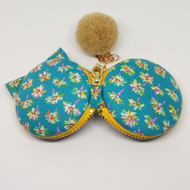 リバティ生地★猫耳マカロンポーチ#18