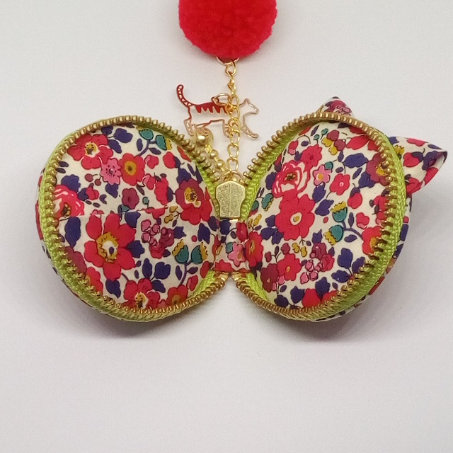 リバティ生地★猫耳マカロンポーチ#19