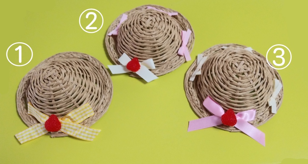 麦わら帽子(🍓&🎀)