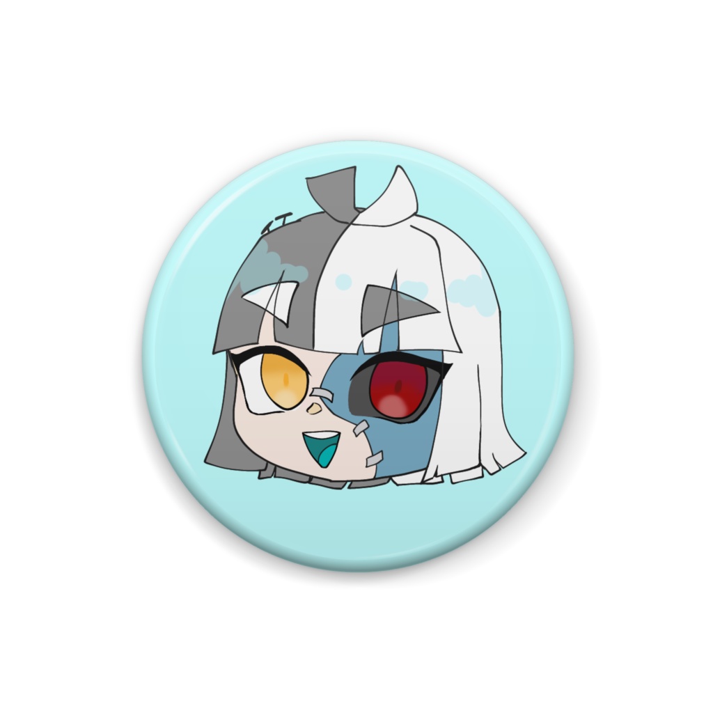 ちっちゃい生首缶バッジ