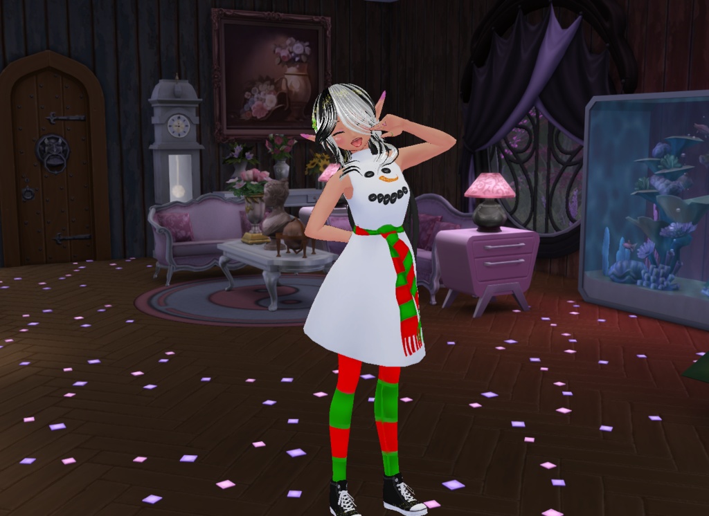 Summer Snowman Christmas Outfit (Green & Red)