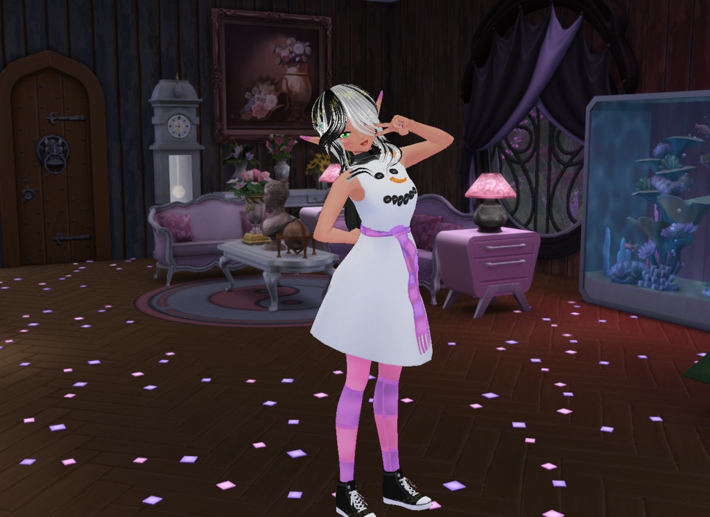 Summer Snowman Christmas Outfit (Pink and Purple)