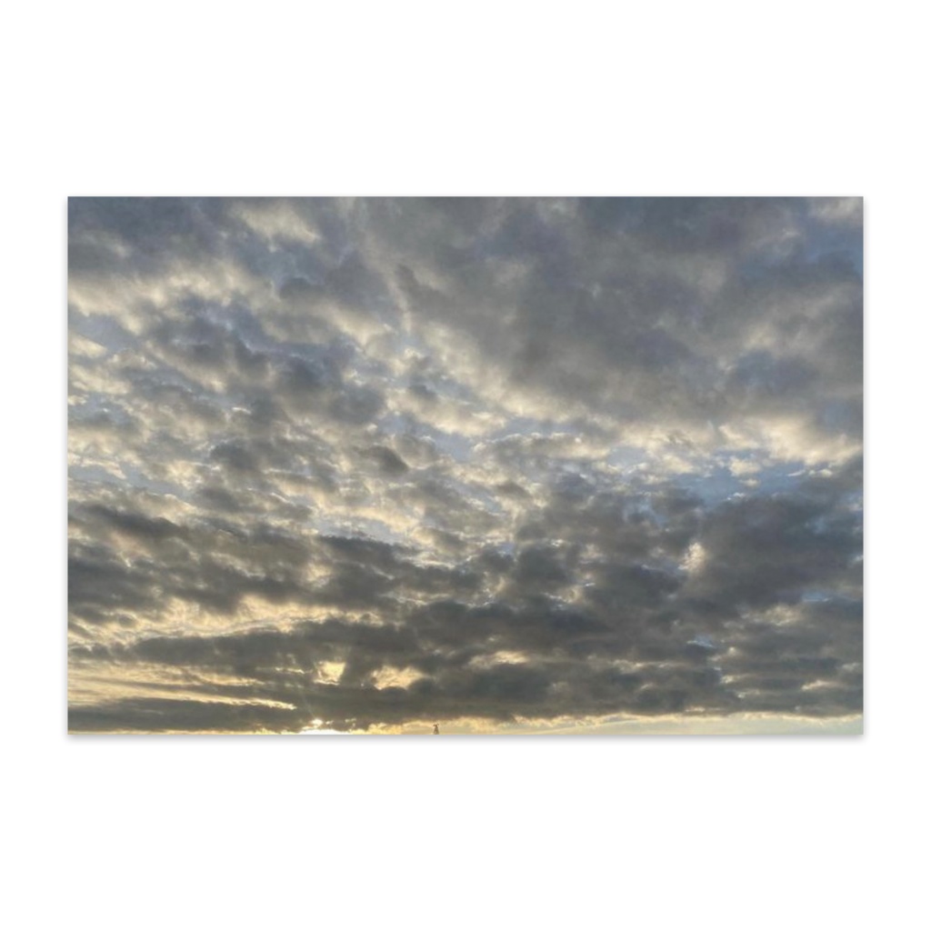 冬の朝日と雲