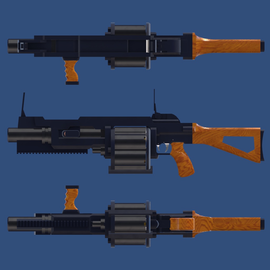 6連回転装GrenadeLauncher【VRChat向け武器/Modular Avatar対応】