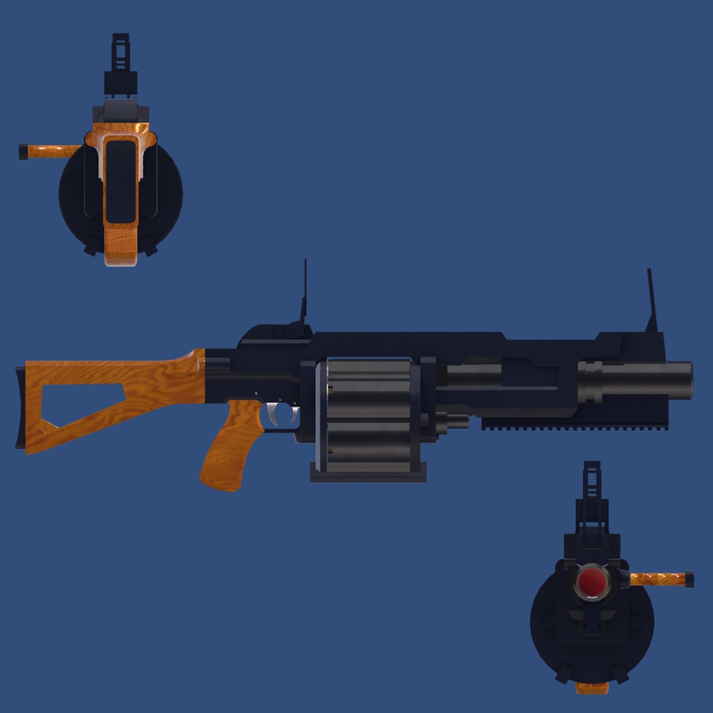 6連回転装GrenadeLauncher【VRChat向け武器/Modular Avatar対応】