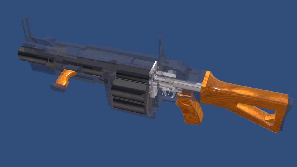 6連回転装GrenadeLauncher【VRChat向け武器/Modular Avatar対応】