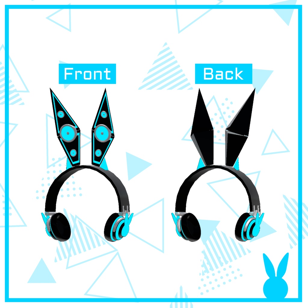 【VRChat想定】うさ耳ヘッドフォン『Bunny Tec Phones』