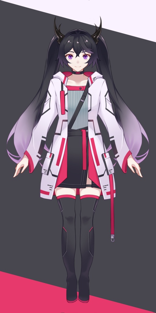 【汎用モデル】SF風角の生えた女の子【VTS対応】