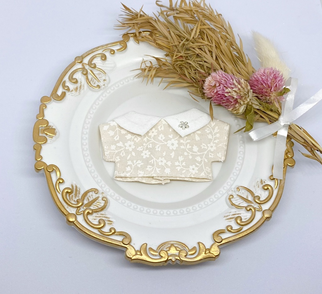 大きな襟シャツ(春色花柄)【10cmぬい/送料別】