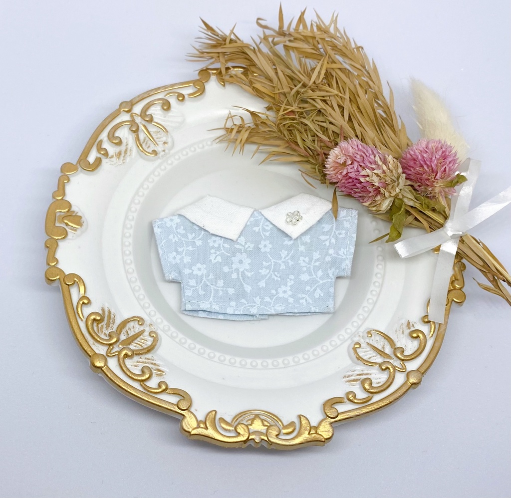 大きな襟シャツ(春色花柄)【10cmぬい/送料別】