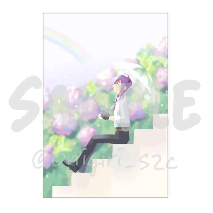 ポストカード（紫陽花とマヨイ）