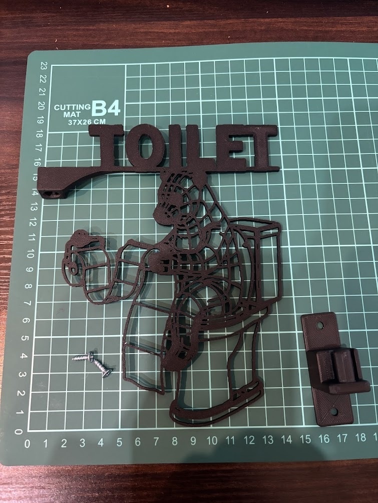 トイレサイン ウォールサイン 白熊 3Dプリント突き出し看板