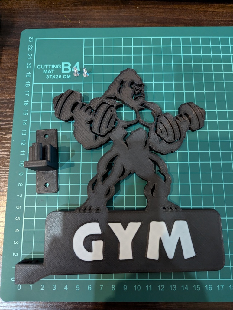 GYM ゴリラ 突き出しサイン ウォールサイン 看板 3Dプリント