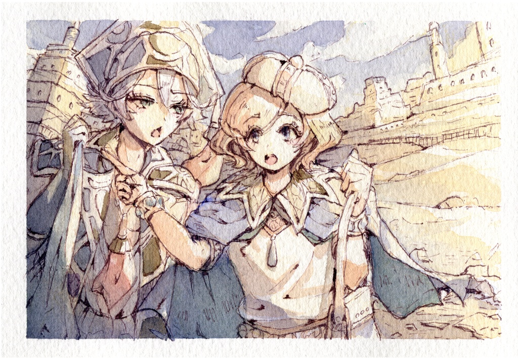 フレームレス原画　あっちに行こうよ