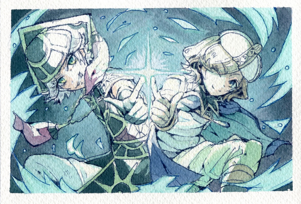 フレームレス原画　二人で必殺技！