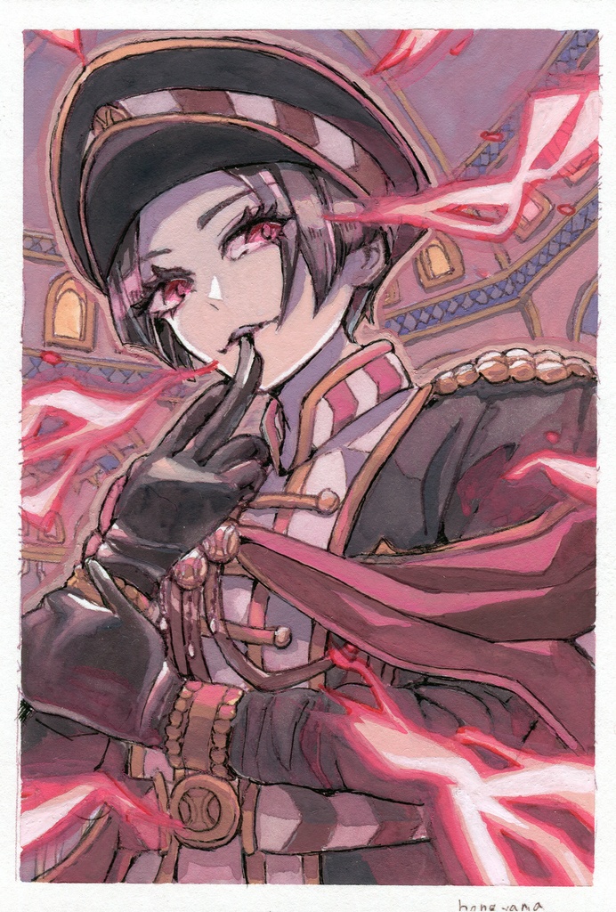 額装原画　軍人男性