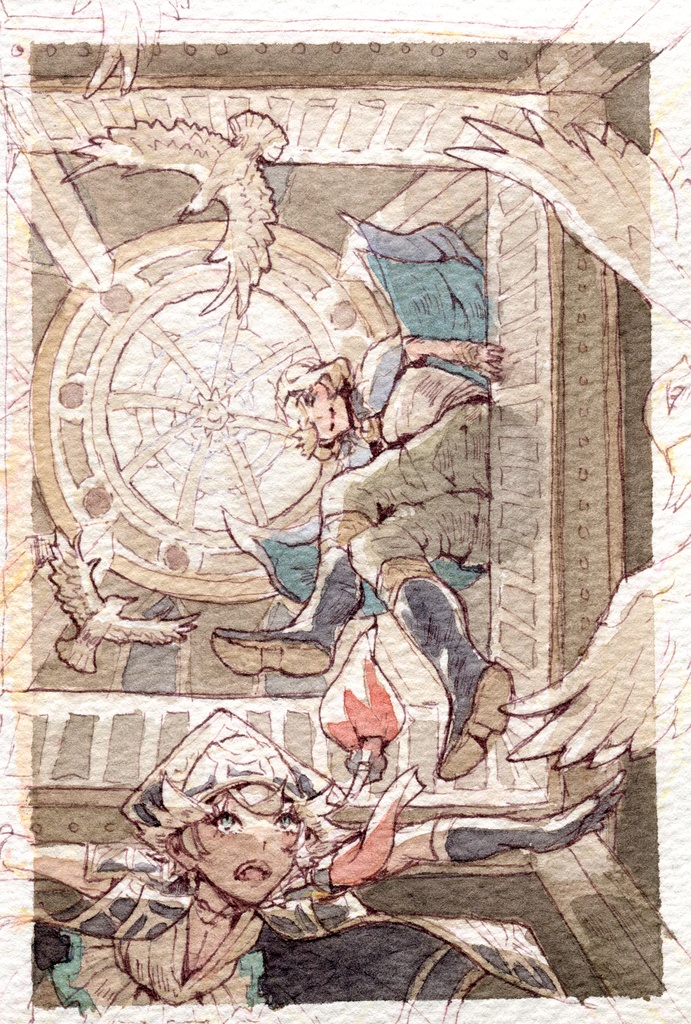 背景付きニヨン・エメルダの落書き