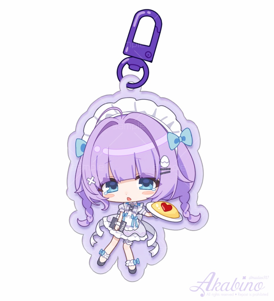 メイド服OC(紫髪)アクリルキーホルダー/5cm＜2025＞
