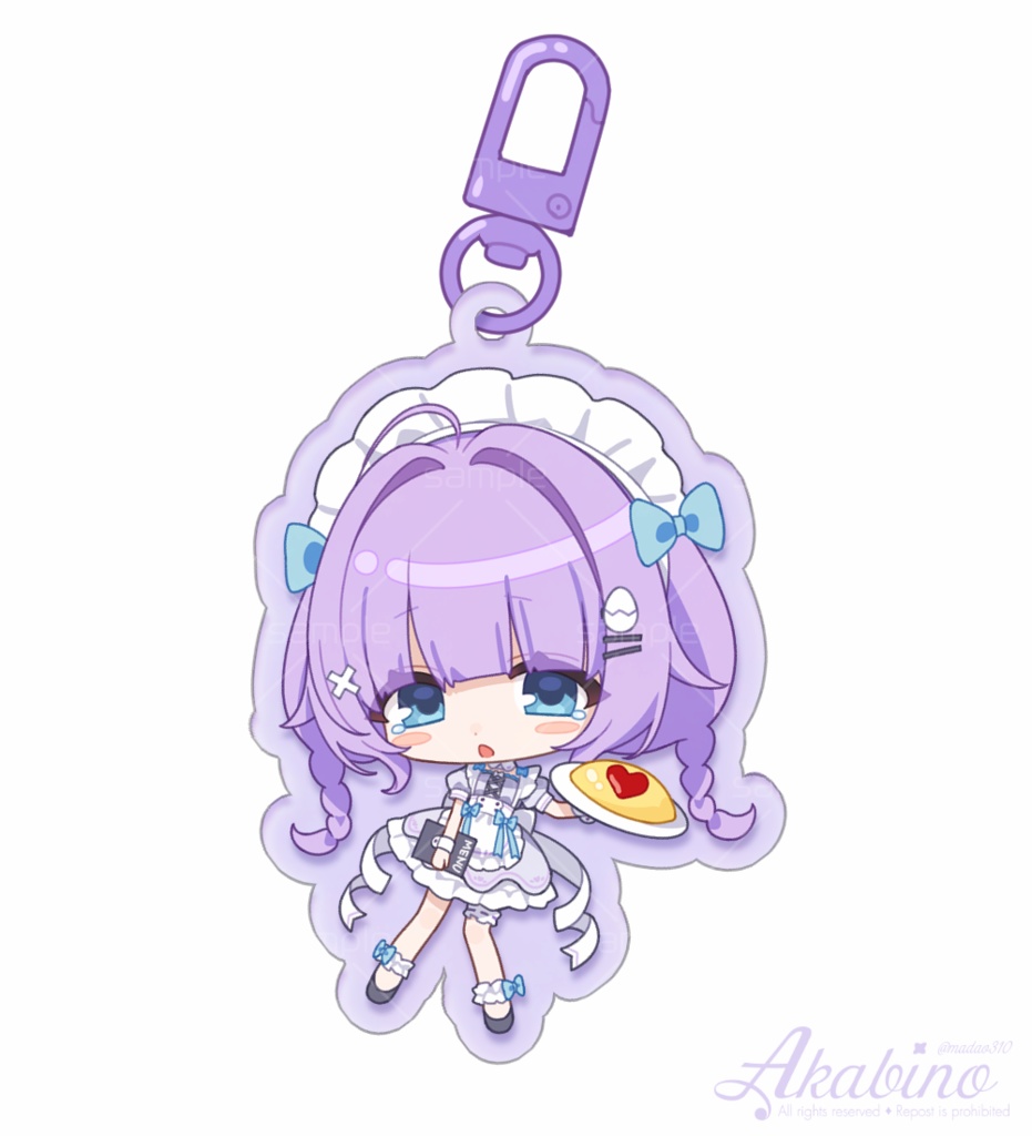 メイド服OC(紫髪)アクリルキーホルダー/5cm＜2025＞