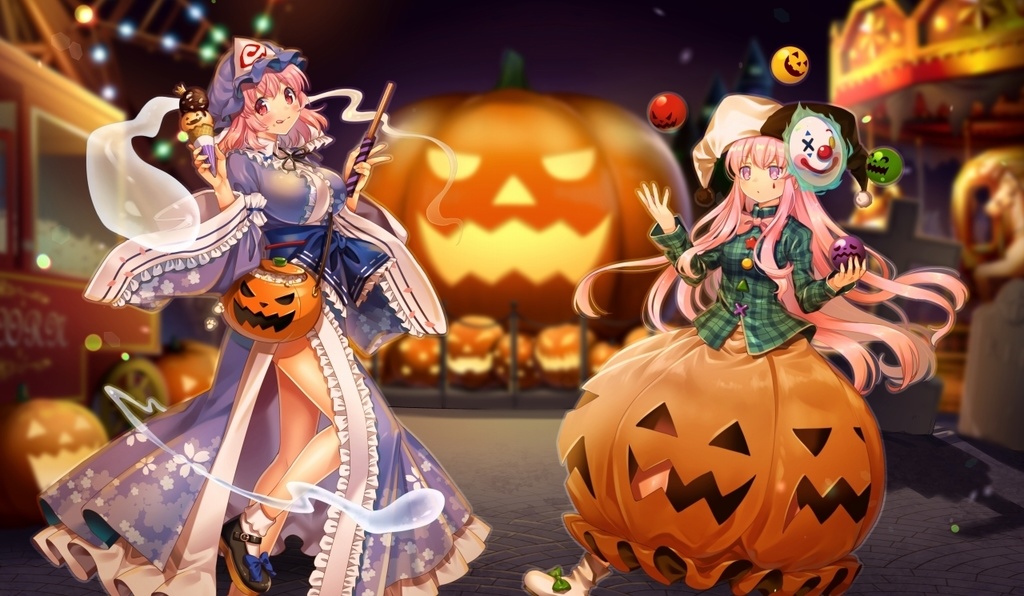 幽々子 こころハロウィンプレイマット Pumpkin City Shop Booth